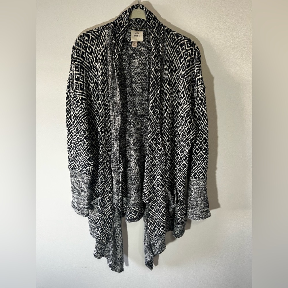 Knox Rose navy blue Aztec cardigan, size L